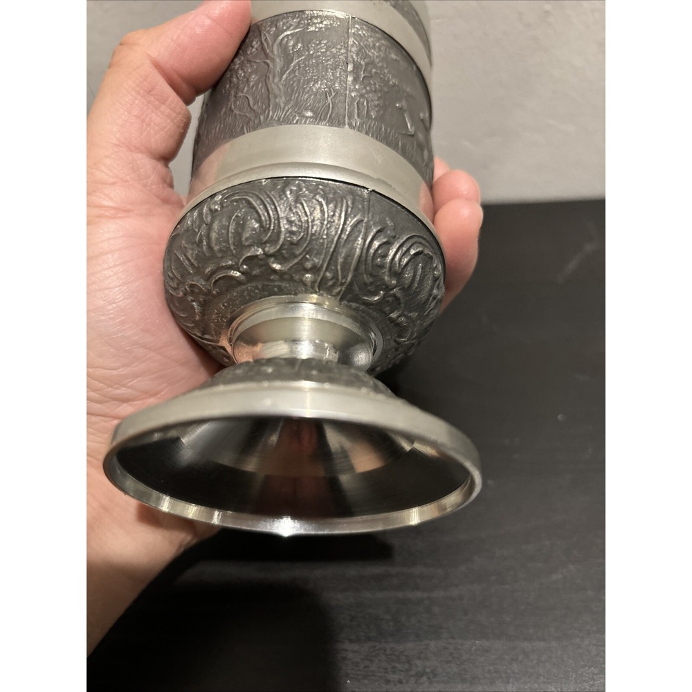 Vintage Mullingar Ireland Pewter Goblet with Deers - Picture 10 of 16